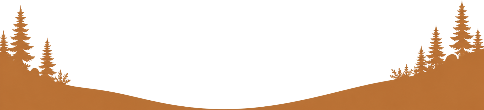 Silhouette of trees on a hill with a clear sky.